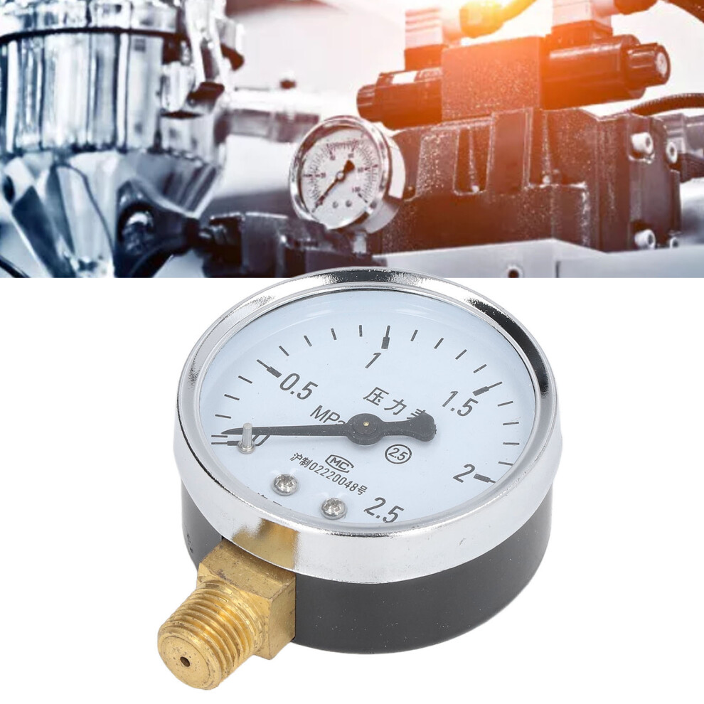 Stainless Steel Pressure Gauge 1/4 Npt Transparent Dial 0-2.5Mpa For Air System 9301357387525