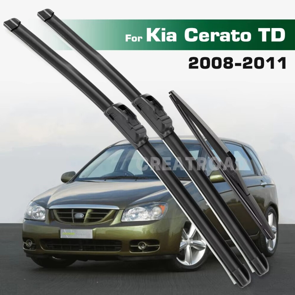 For Kia Cerato Td 2008-2011 2009 2010 Wiper Front & Rear Wiper Blades Windshield Windscreen Window Brushes 24"+20"+14" 6935159273330