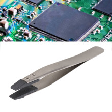 Carbon Fiber Plastic Tweezers 150mm Flat Tip Anti Static for Electronics Work