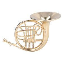 Miniaturtes Messing-French-Horn-Modelldekoration für Puppenhaus, 11,4 cm