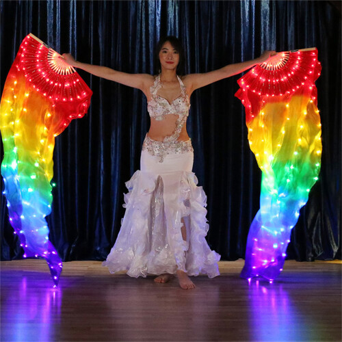 Flexible LED Dance Fan Illuminated Stage Performances Fan for-2 2