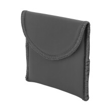 Estuche para audífonos Bolso de transporte Cuero suave cierre de gancho y bucle-gris