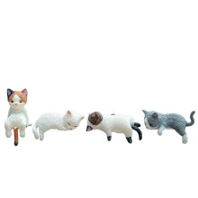Miniature Cats Figures Computer Monitors Embellishments Set of 4