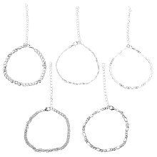 5 Unidades Pulseira De Tornozelo Metal Para