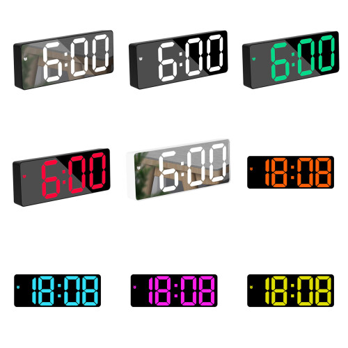 Multifunctionele LED-spiegelbureauklok met groot display en-05 2