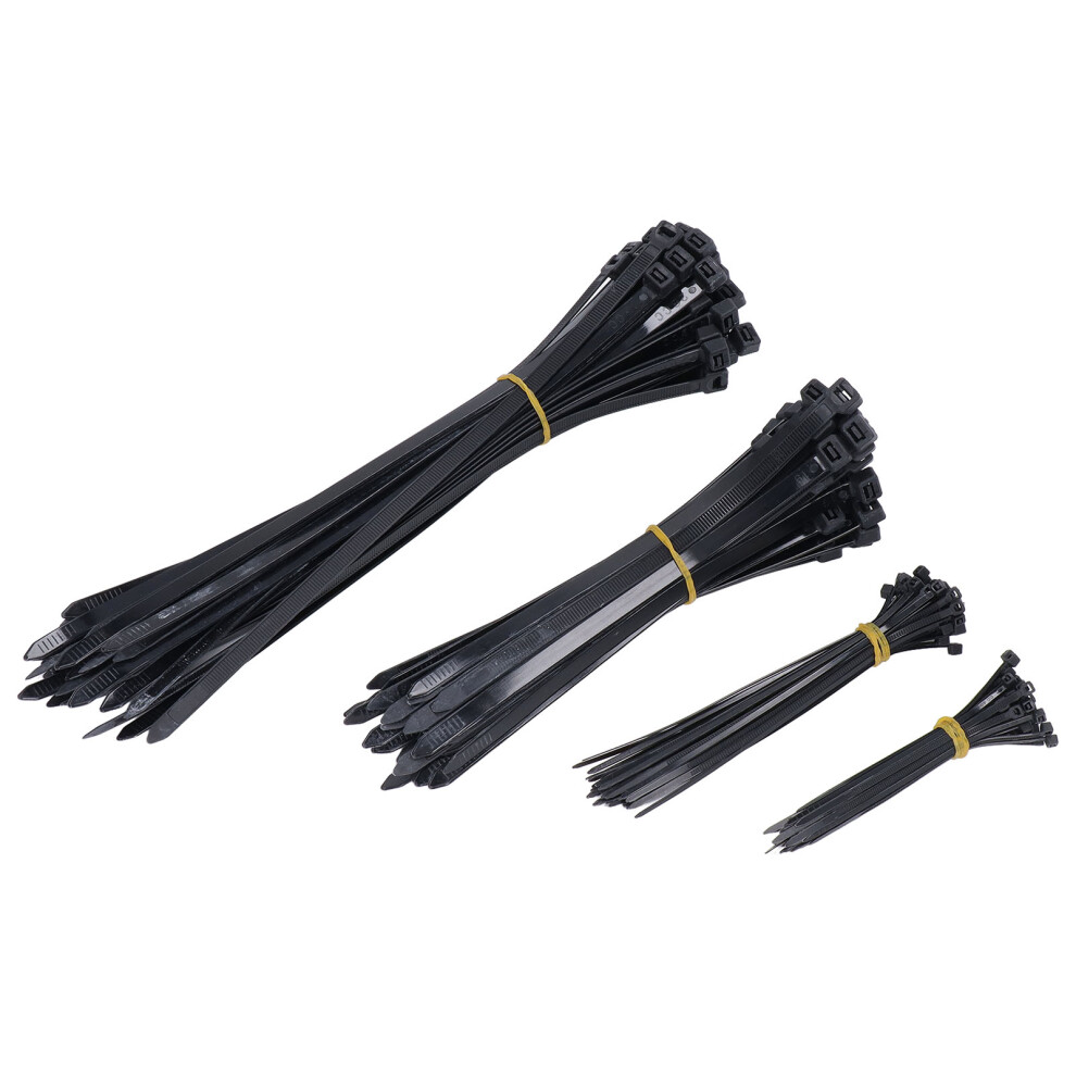 200 Pieces Assorted Heavy Duty Cable Ties 4 6 8 12In Black 120Lb Tensile 4921357389456