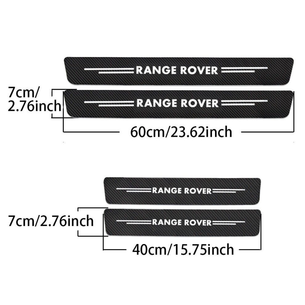 1Set For Land Range Rover Carbon Fiber Car Door Sill Scuff Plate Step Protector 4069369218897