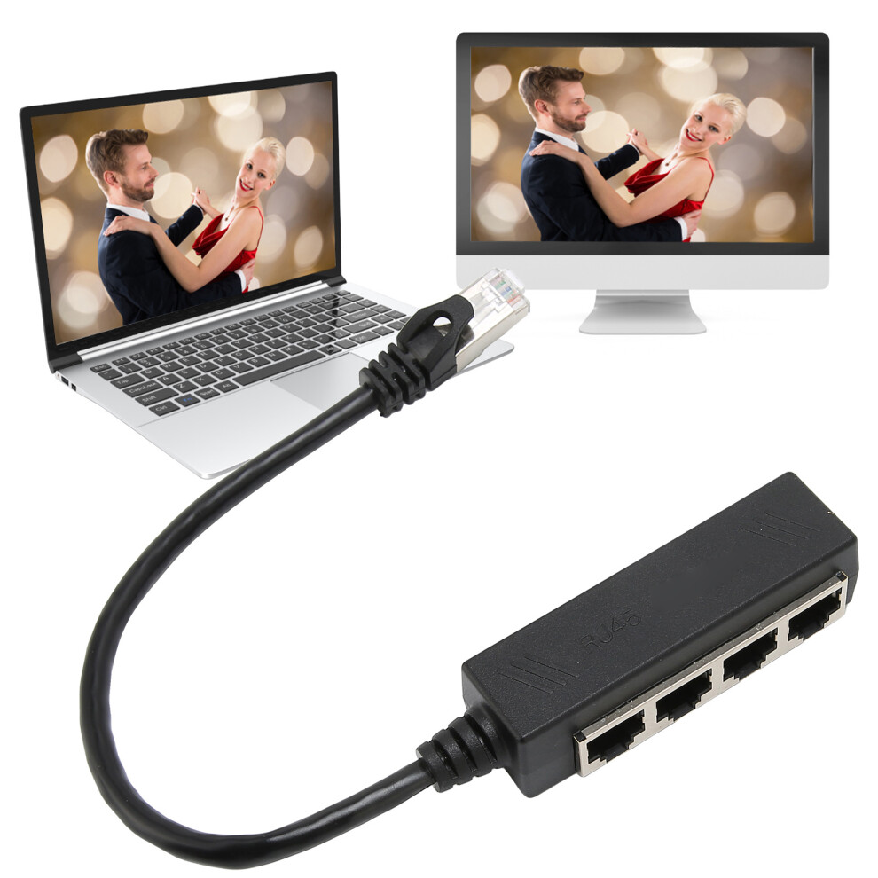 Rj45 Ethernet Splitter Cable 1.4M Abs Pcb For Network Sharing For Laptop And Pc 3351357389520