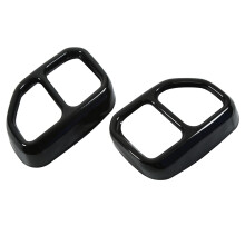 2 Stück Glänzend Schwarze Edelstahl-Auspuff-Endrohrabdeckung für X3 G01 X4 G02