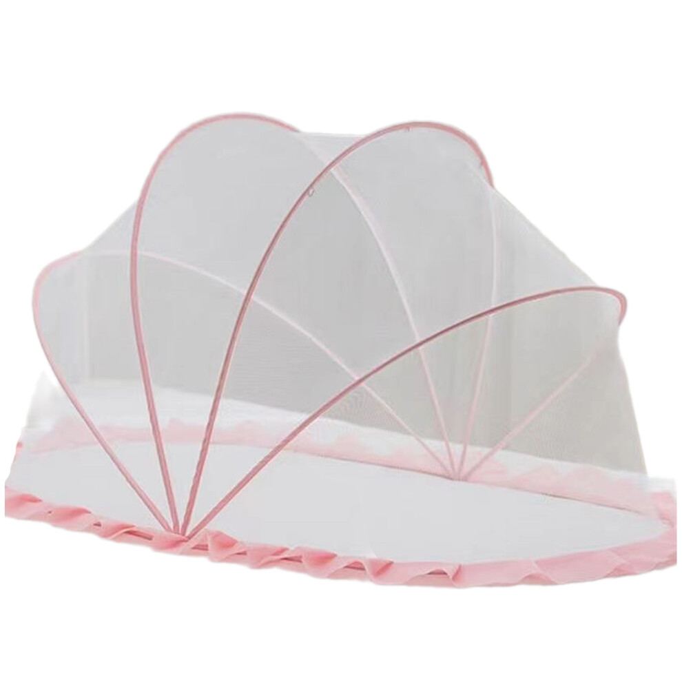 Portable Baby Cribs AntiBug Net Foldable Summer-M Classic pink
