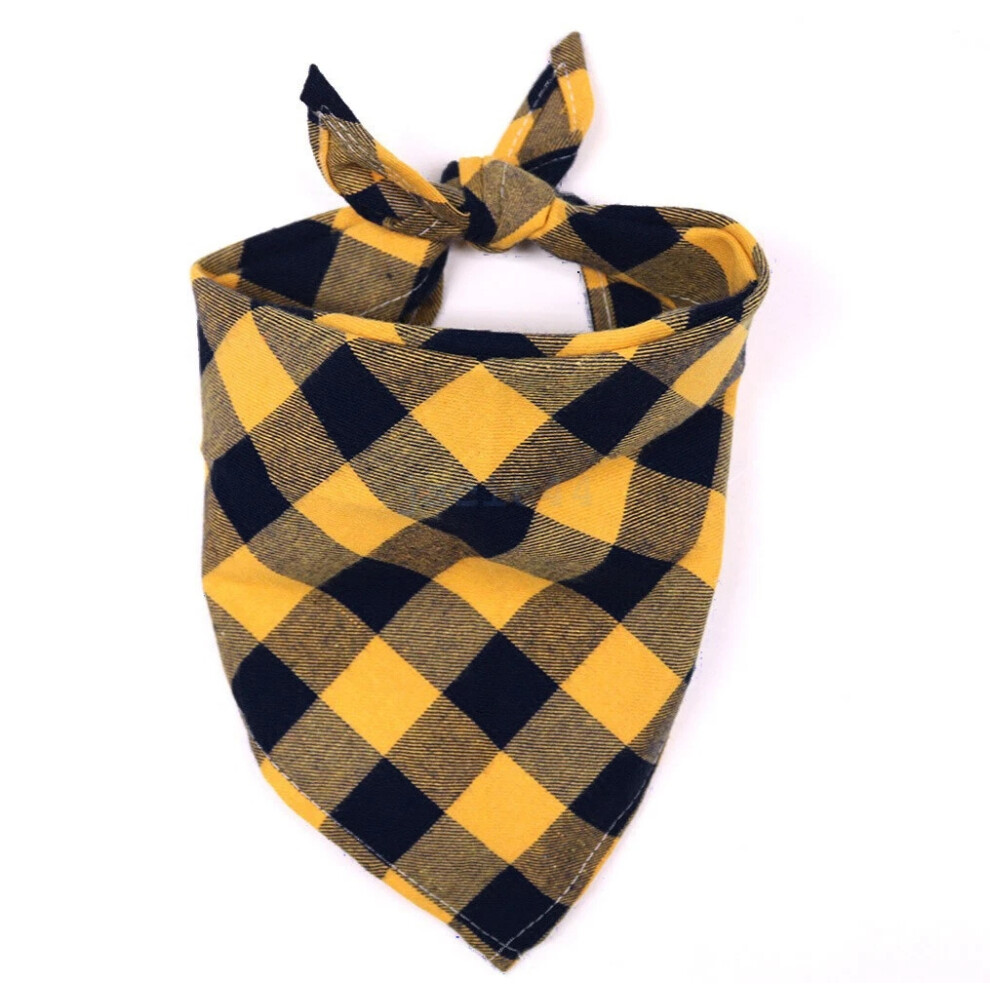 (Huang Dage, L: 70*48*48cm) Tartan Dog Bandana over collar slide on Neckerchief Gift Dog Neck Scarf HOT-image-OPC-PMP96CG-NEW