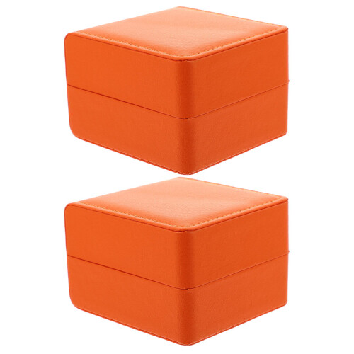 2Pcs De Couro Pu Para Relógio Armazenamento 2