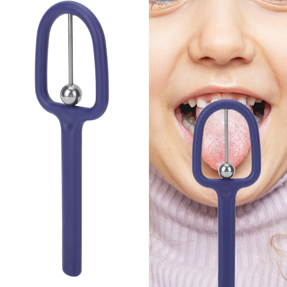 U-Shaped Tongue Tip Exercise Tool, Alloy & PP, 15.2x5cm Blue