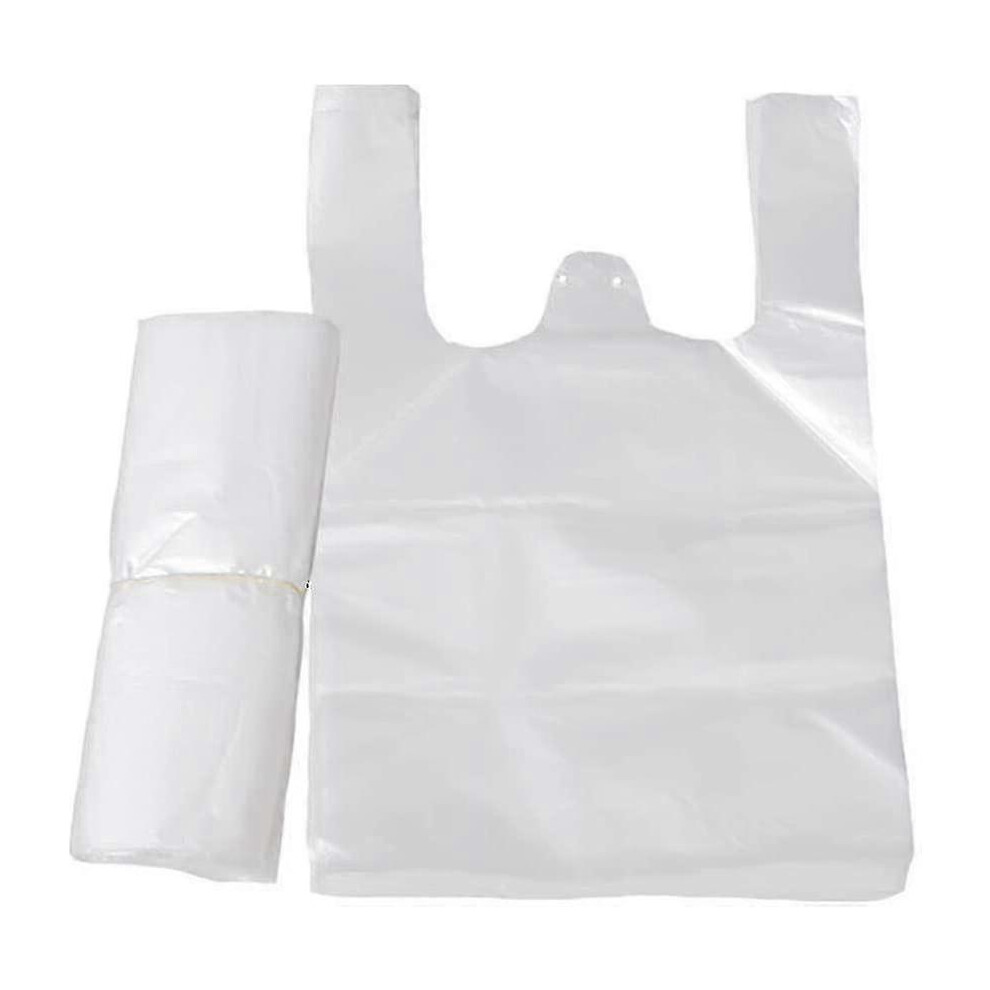 Plastic Tote Bags Pack of 200, Sturdy Eco Friendly Shopping Bags, Supermarket Fruit Bags