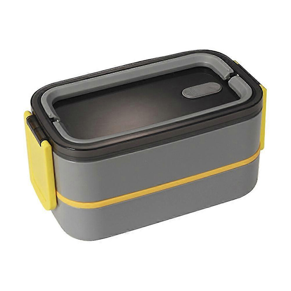 Japanese Double Layer Bento Box, Lunch Box, Traditional Style Bento Container Grey