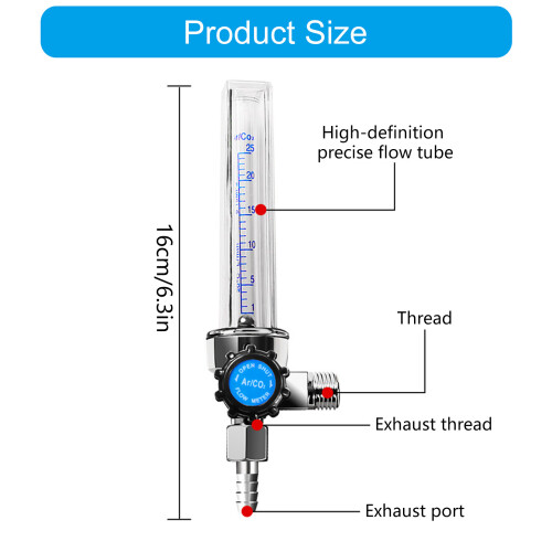 Industriegas-Durchfluss-Einstellmessgeräte, Argon-CO2-Regler, 2