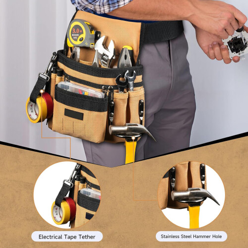 Multifunktionale Werkzeugtasche, robuster Stoff-Werkzeuggürtel, 2