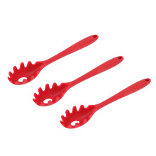 3 Stück Silikon-Spaghettilöffel-Set – hitzebeständig, rot, 28,5 cm