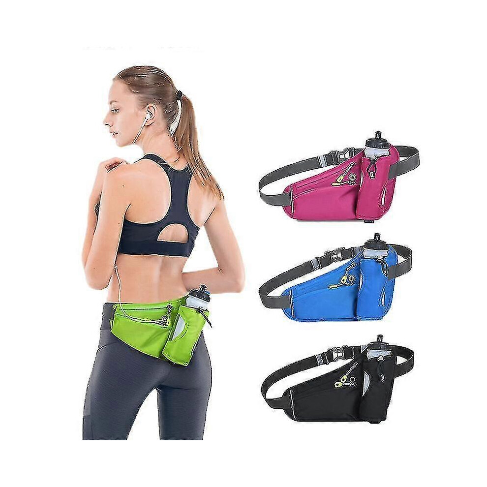 Running Fanny Pack Green, Water Bottle Storage Waist Bag, Outdoor Sports Hydration Pack
