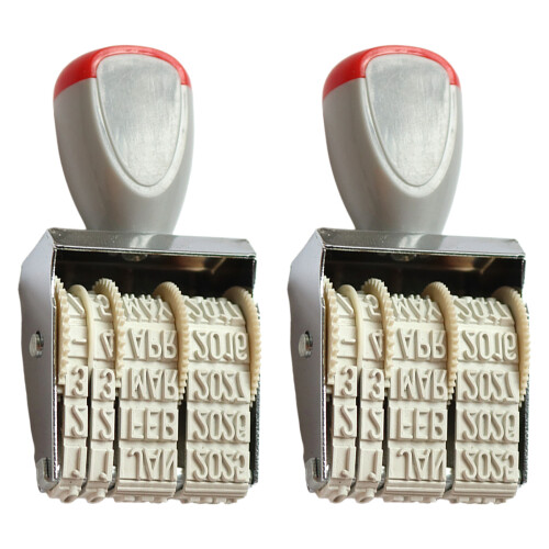 2 stuks Engels Datum Roller Stamper Stamper Lijn Dater Roterende