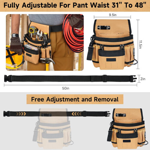 Multiple Pocket Single Side Tool Belt Pouch/Work Apron for 1