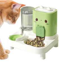 Cat Feeder Automatic 2-In-1 Pet Food Dispenser & Smart Waterer Indoor Outdoor Use Green