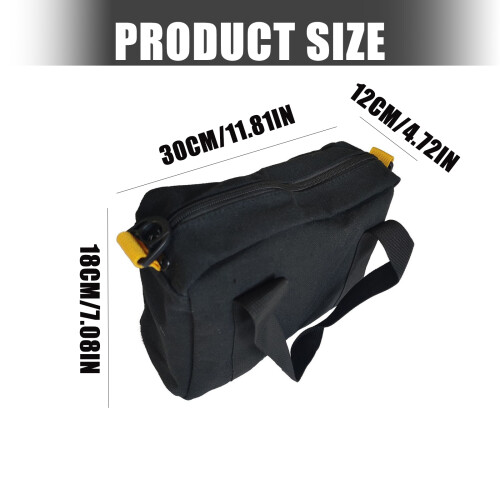 Oversized 12" Black Utility Case Bag Reinforced Cloth 2