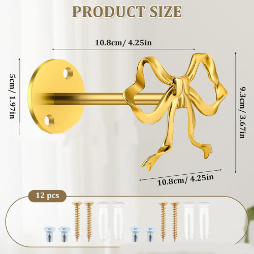 2Pcs Elegant Metal S Hook Bowknot Shape Curtain Clips Multiuse 2