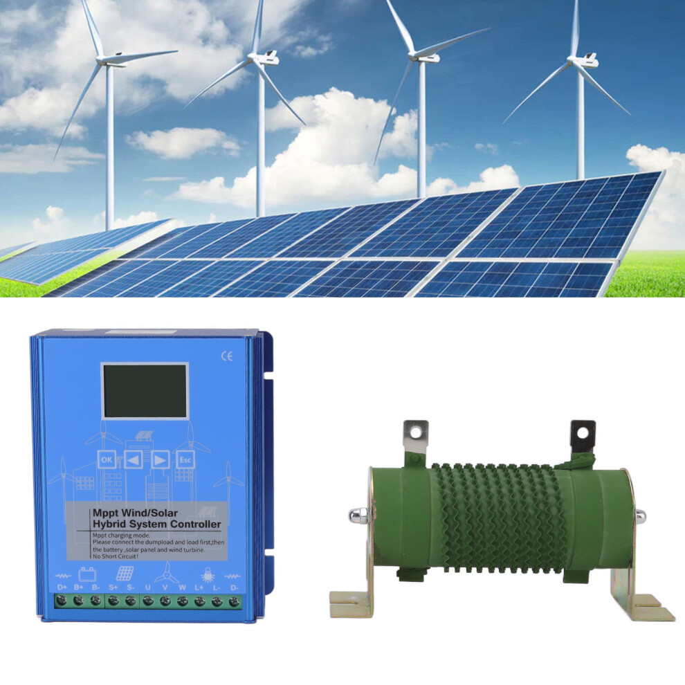 24V/48V Wind Solar Hybrid Controller With Lcd, Mppt, 168X145x61mm, Blue 9381357392552