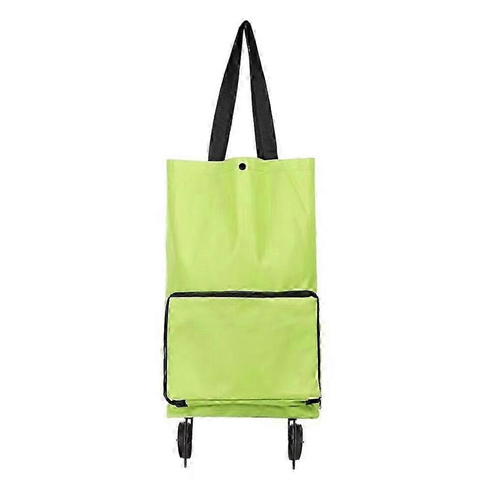 Foldable Rolling Suitcase, Portable Shopping Cart Bag, Non-Woven Reusable Grocery Bag (Pink) Pink
