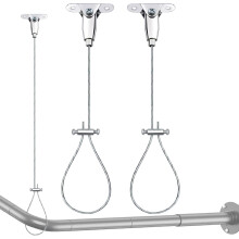 Pack of 2 Stainless Steel Shower Curtain Rod Brackets Adjustable