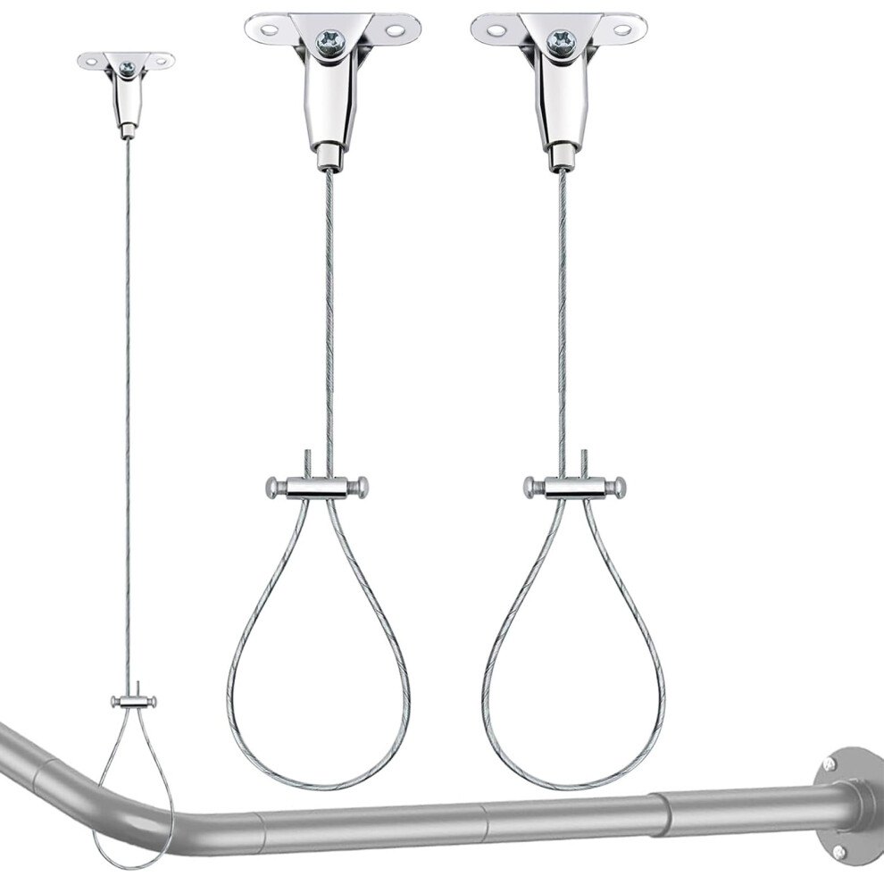 Pack of 2 Stainless Steel Shower Curtain Rod Brackets Adjustable