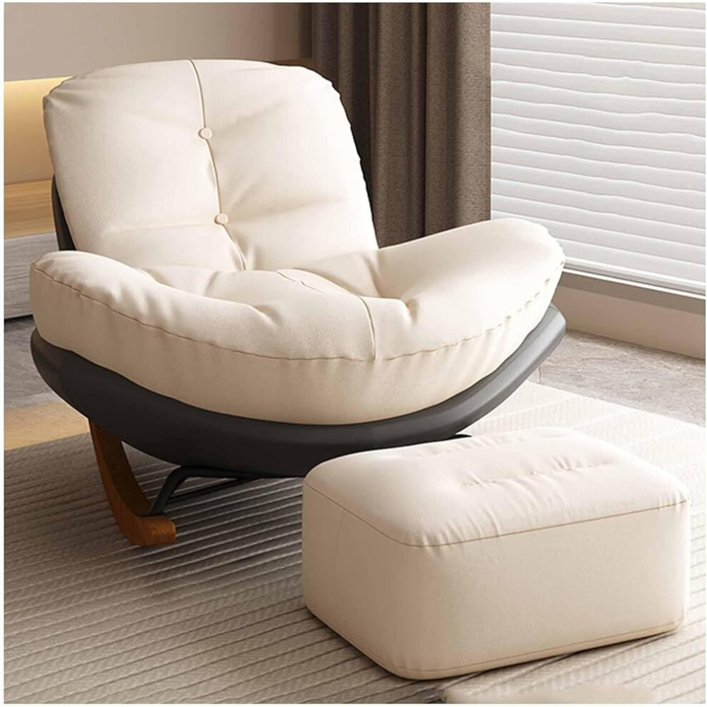 Rocking Chair Modern Upholstered With Footstool Gray For Nursery And Living Room Glider Rocker Recliner Sofa-image-OPC-PMP9DPW-NEW