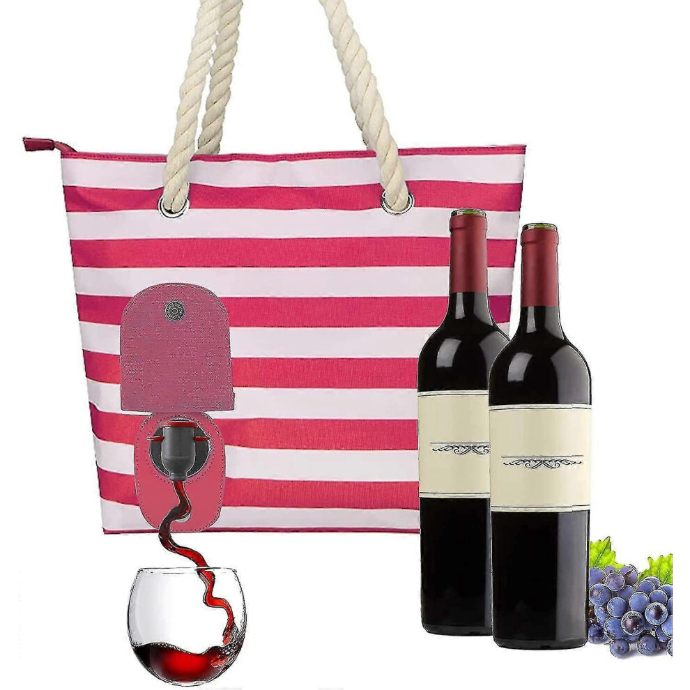 Canvas Tote Bag With Hidden Dispenser, Insulated Compartment Cooler Bag (Red) Red