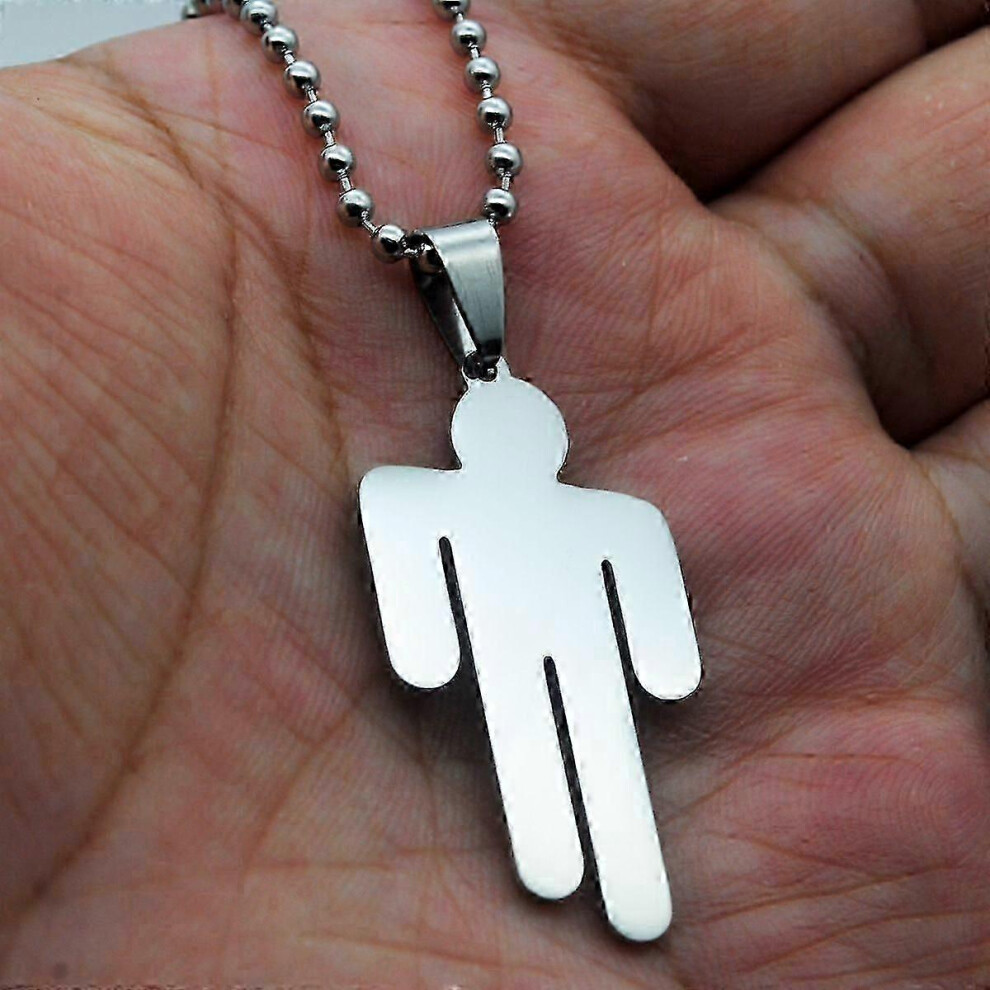 Kikidex (As Show, One Size) Billie Eilish Necklace Pendant Round Chain Stainless Steel