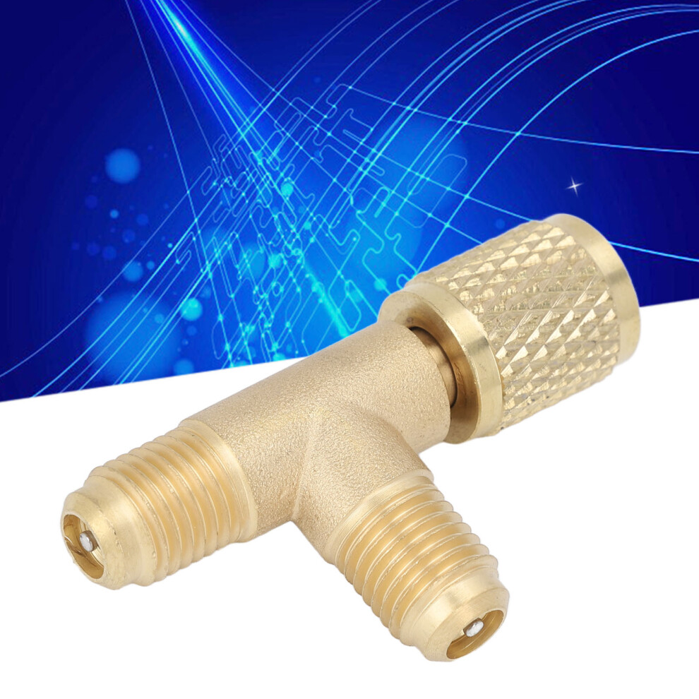 Brass.1/4In.sae Quick Coupler Tee Adapter Valve For R22 R12 R134 7891357392961