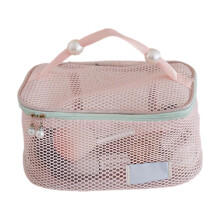 Toiletry Bag Large Capacity Nylon Mesh Cosmetic Organizers-Pink