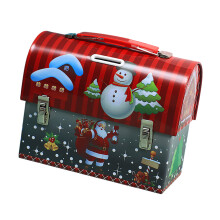 Boîtes à biscuits de noël en métal avec-Chalet de Noël