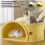 Coussin de sommeil pour animaux de compagnie, lit chaud,-Jaune 3