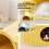 Coussin de sommeil pour animaux de compagnie, lit chaud,-Jaune 6