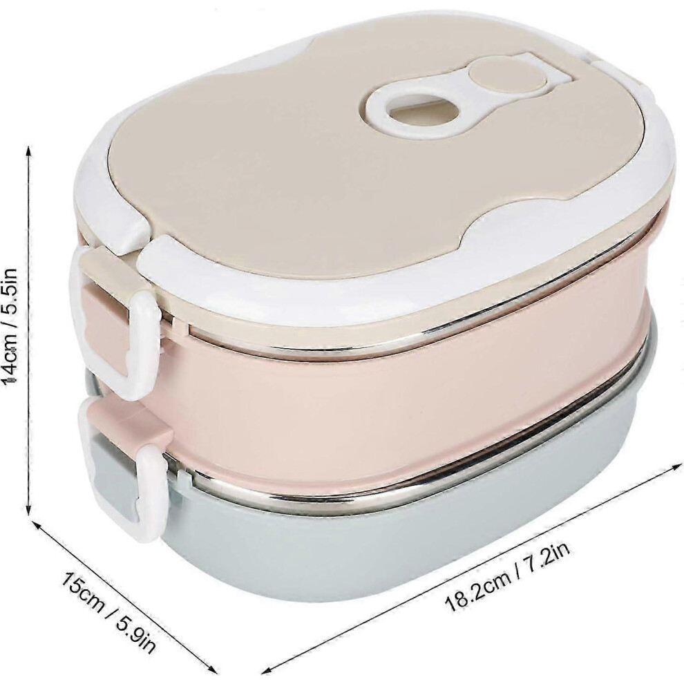 Insulated Lunch Box for Adults, Stainless Steel Bento Box 1800ml, Portable Double Layer Food Container for Picnic Travel, Eco-Friendly Lunch Box