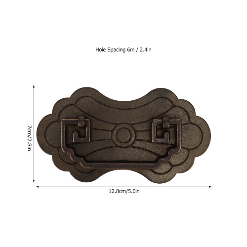 Wealth Blossoms Drawer Pulls 12.8x7cm Bronze Cabinet Handles Set 2