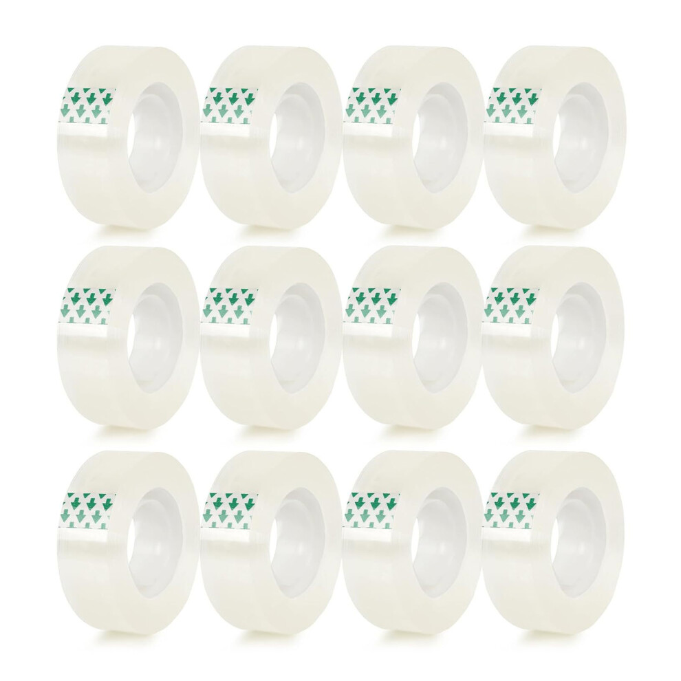 12Roll Transparent Tape Refills,Clear Tape Dispenser Refills 7627000313768