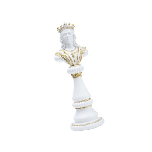 Classical Chess Queen/King/Horse Statue Black/White-White Queen