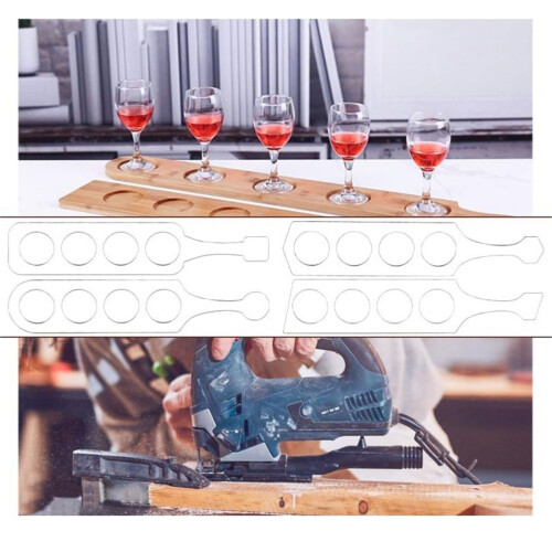 Acrylic Template Cutting Template for Crafting Wine Flight-D 2