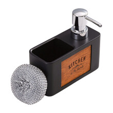 Soap Dispenser with Sponge Holder,Liquid Hand and Dish-Black