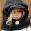 Cachecol Com Capuz Gorro De Tricotado À Mão Para Crianças (Preto) 7