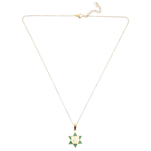 Colar Com Pingente Hexagonal