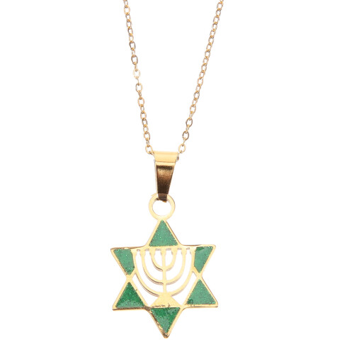 Colar Com Pingente Hexagonal 2