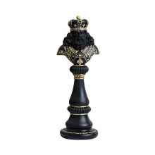 Statue d'échecs classique reine/roi/cheval, Sculpture-Roi noir